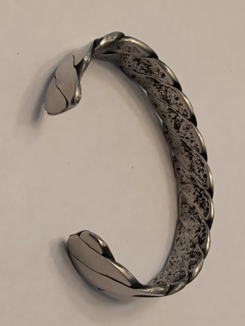 Men's Silver-Tone Twisted Cuff Bracelet